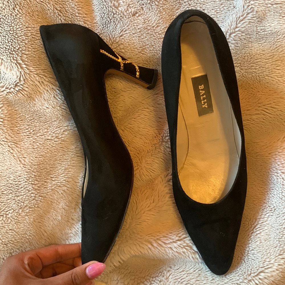 BALLY HEEL black velvet